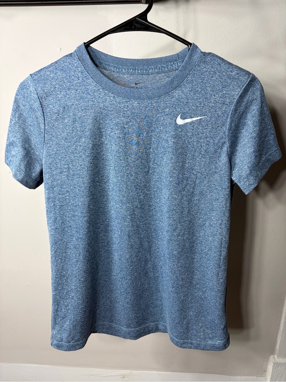 Nike Youth Boys Blue Heather Dri-Fit Short Sleeve Training T-Shirt Size Small